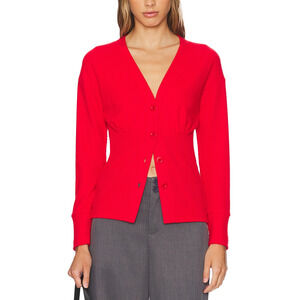 Lna 'Noel' Red Waffle Cardigan Size M